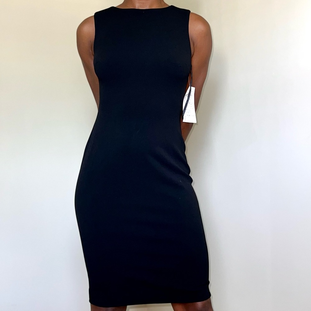 New Calvin Klein Wear to Work Sleeveless Bodycon Black Dress Size 6